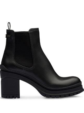 leather prada boots|Prada chunky heel ankle boots.